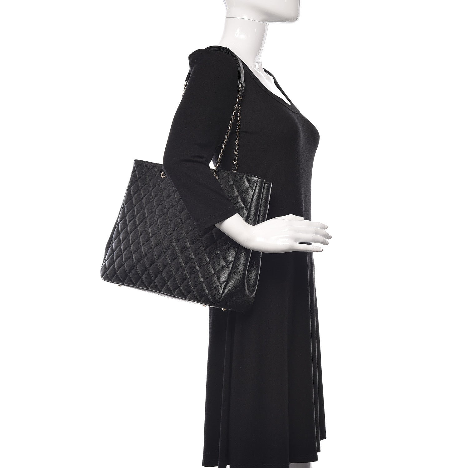 Chanel Caviar Quilted Large Shopping Tote Black 2 of 10