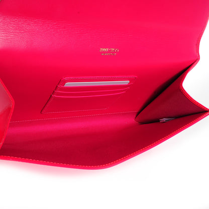 Jimmy Choo Patent Leather Reese Flap Clutch Neon Fuchsia 12 of 16
