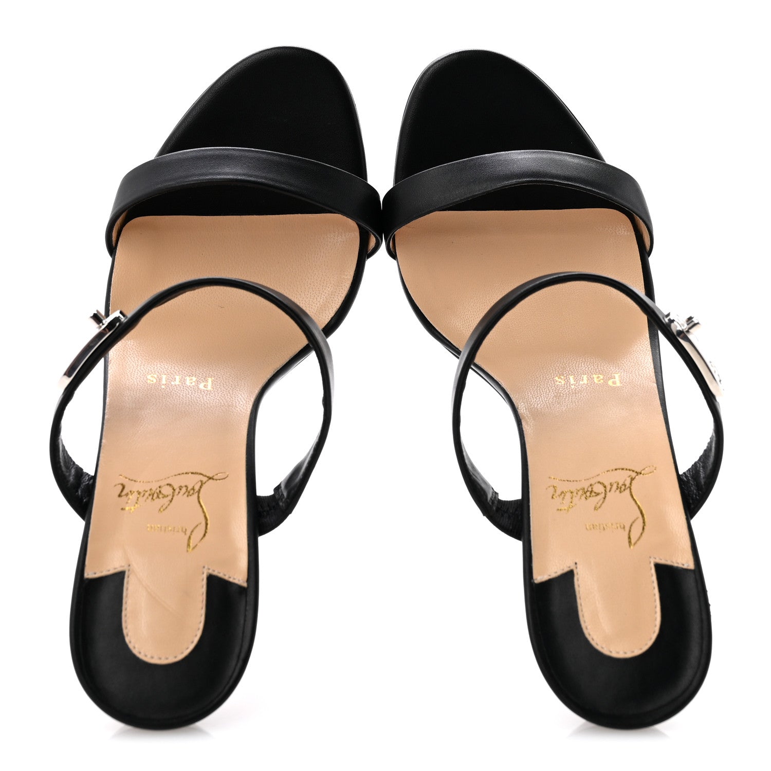 Christian Louboutin Kid Lock Me 85 Slide Sandals 36 Black 2 of 9