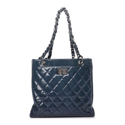 Chanel Patent Caviar Quilted Reissue 2.55 Tote Blue 1 of 10