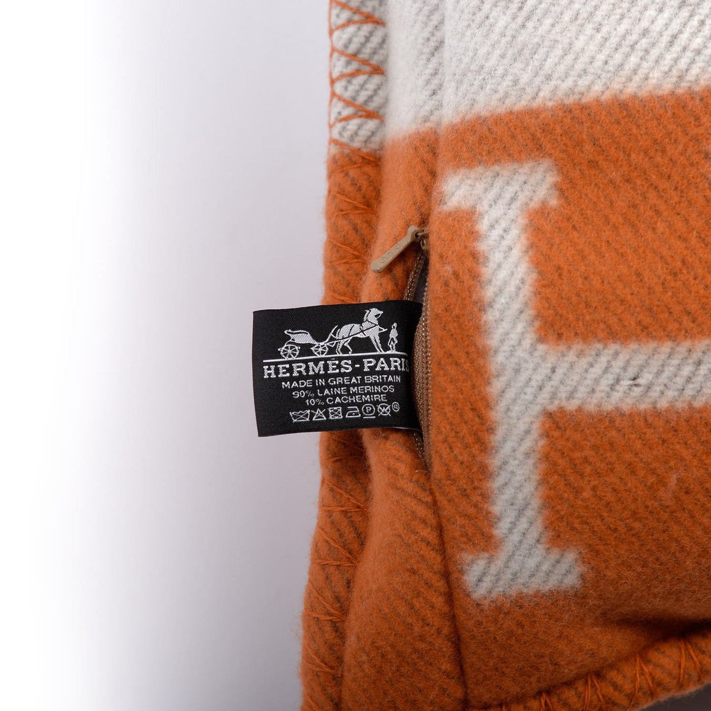 Wool Cashmere Avalon Pillow PM Ecru Potiron