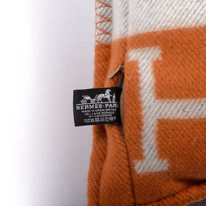 Hermes Wool Cashmere Avalon Pillow PM Ecru Potiron 2 of 3