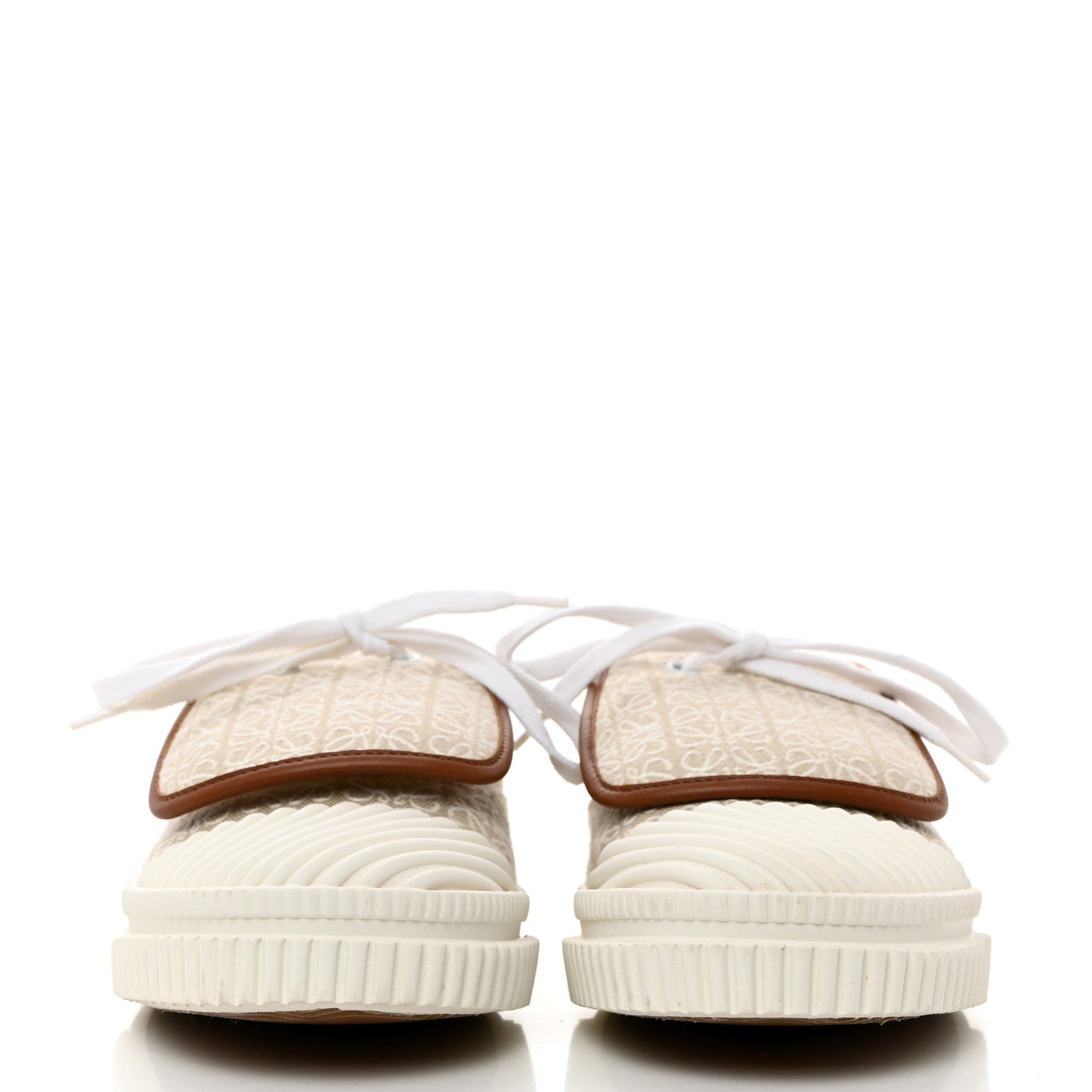Loewe Jacquard Anagram Calfskin Flap Sneakers 38 Natural White 2 of 8
