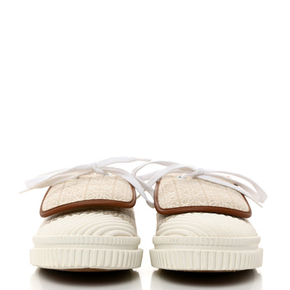 Loewe Jacquard Anagram Calfskin Flap Sneakers 38 Natural White 2 of 8