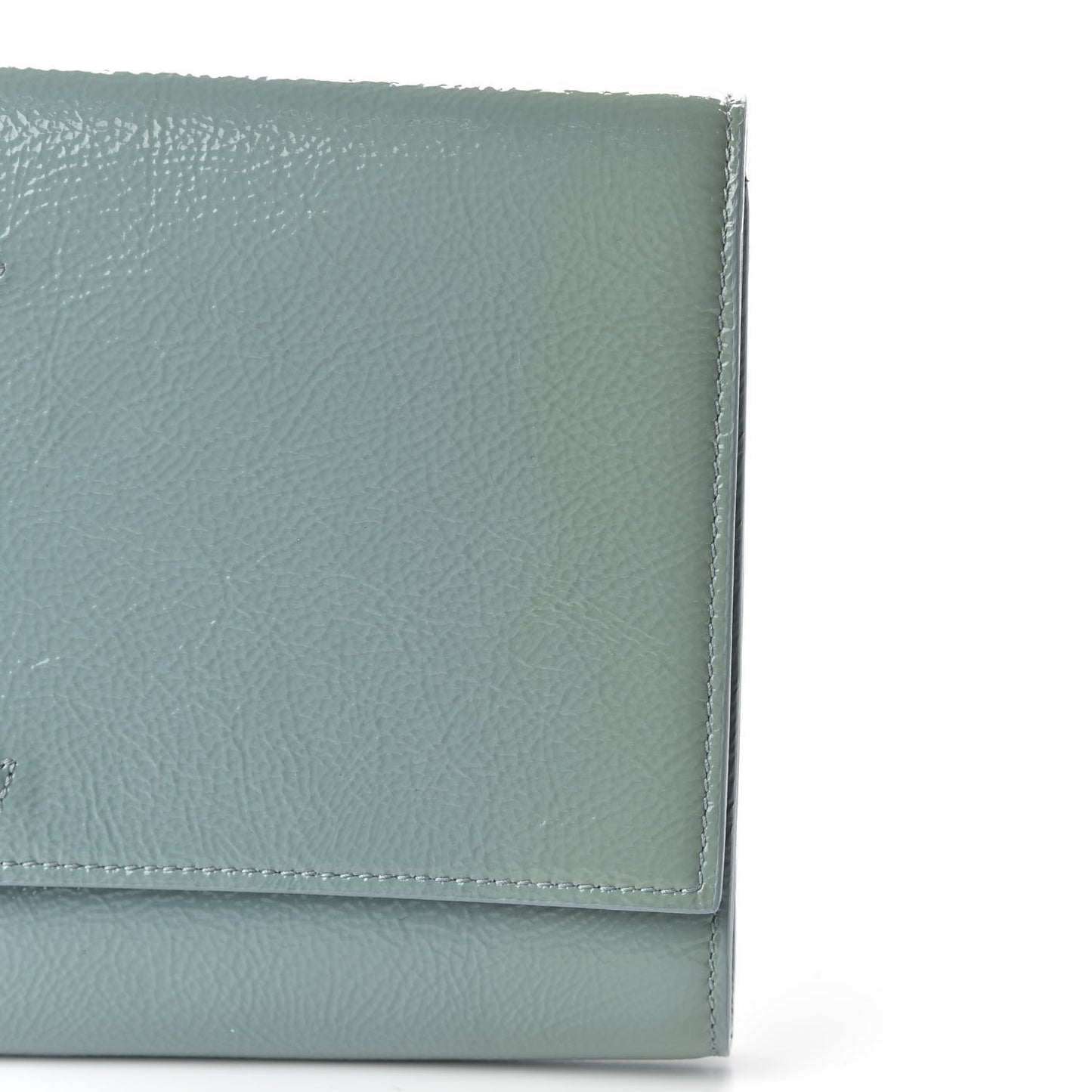 Textured Patent Large Belle De Jour Clutch Light Blue
