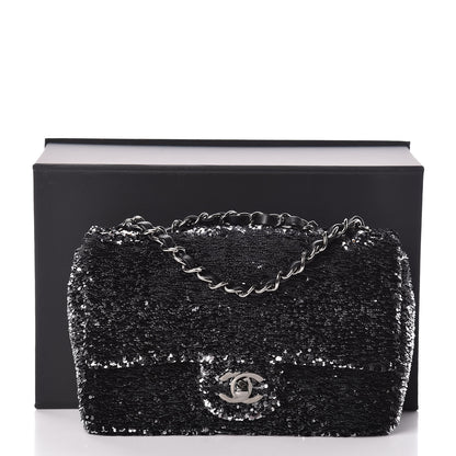 Chanel Sequin Single Flap Silver Black Silver 11 of 11