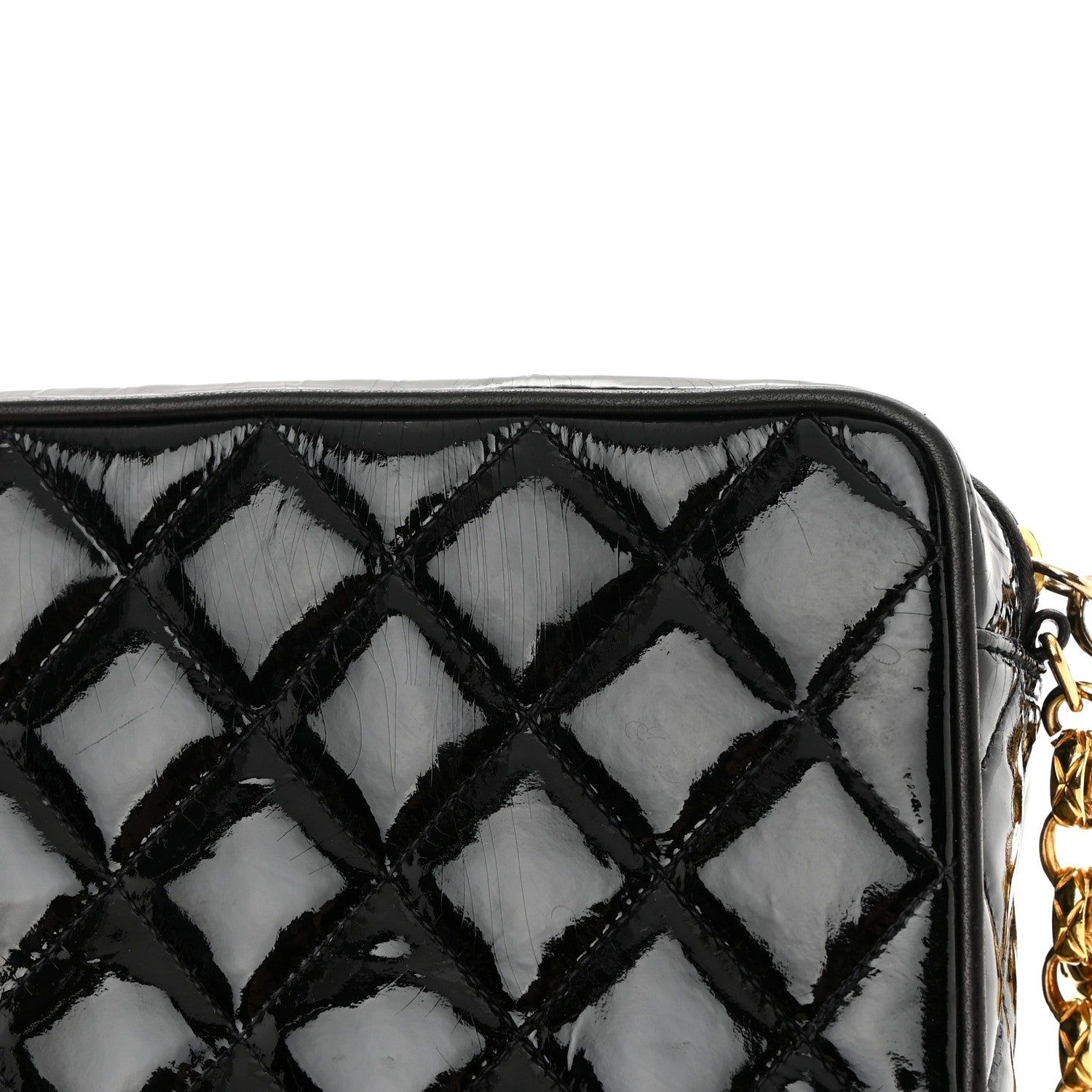 Chanel Patent Quilted Camera Case Black 17 of 18