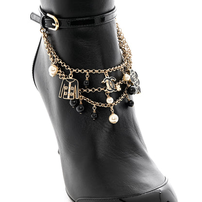 Chanel Lambskin Patent Calfskin Ankle Boots 37 Black 10 of 12