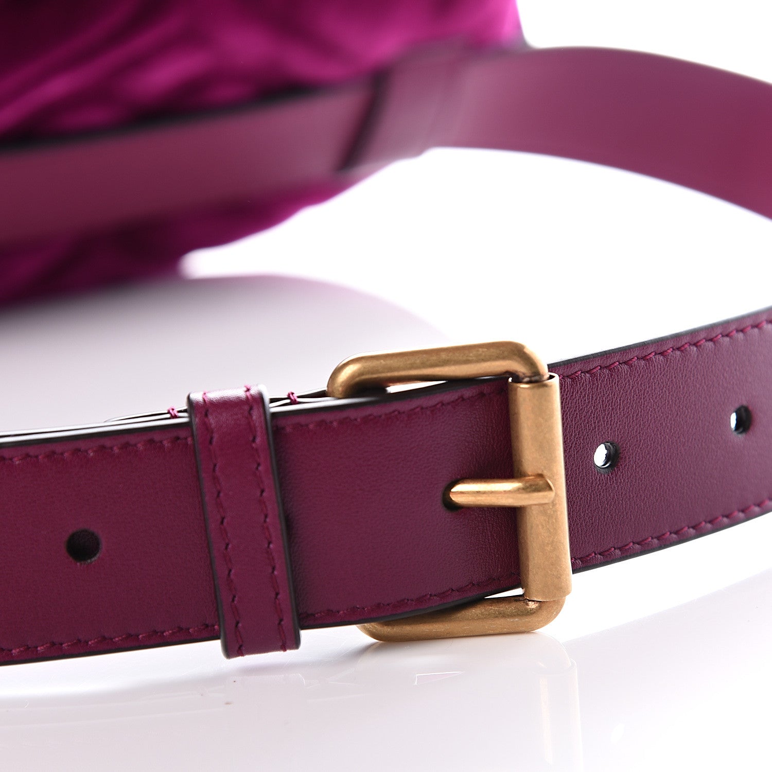 Gucci Velvet Matelasse GG Marmont Belt Bag 85 34 Fuchsia Violet Cyclamen 11 of 13