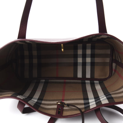Burberry Grainy Calfskin Medium Honeybrook Tote Dark Plum 5 of 11