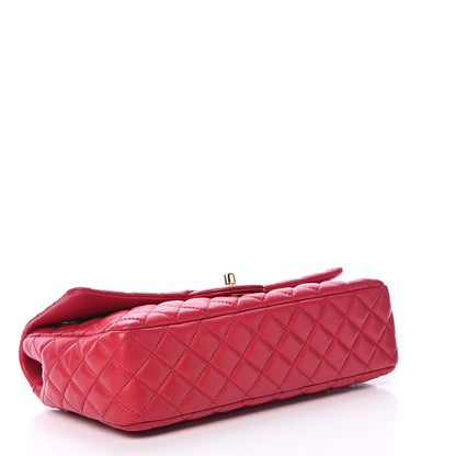 Chanel Lambskin Quilted Valentine Charms Medium Flap Red 3 of 9