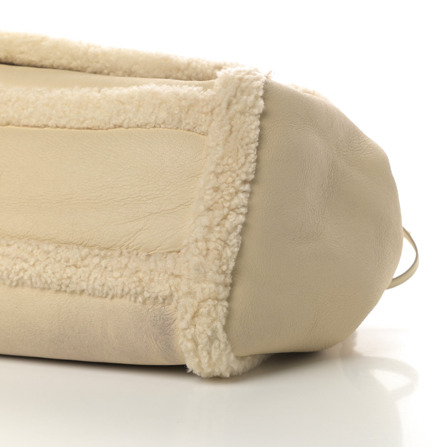 Saint Laurent Shearling Medium Nolita Shoulder Bag Natural 11 of 14