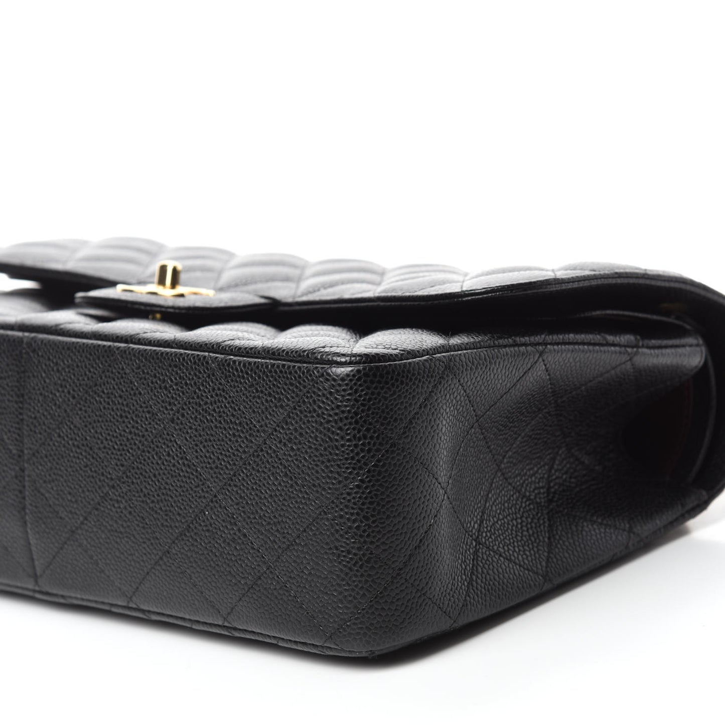 Caviar Quilted Jumbo Double Flap Black