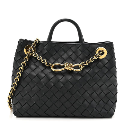 Bottega Veneta Nappa Intrecciato Small Andiamo With Chain Shoulder Bag Deep Blue 1 of 13