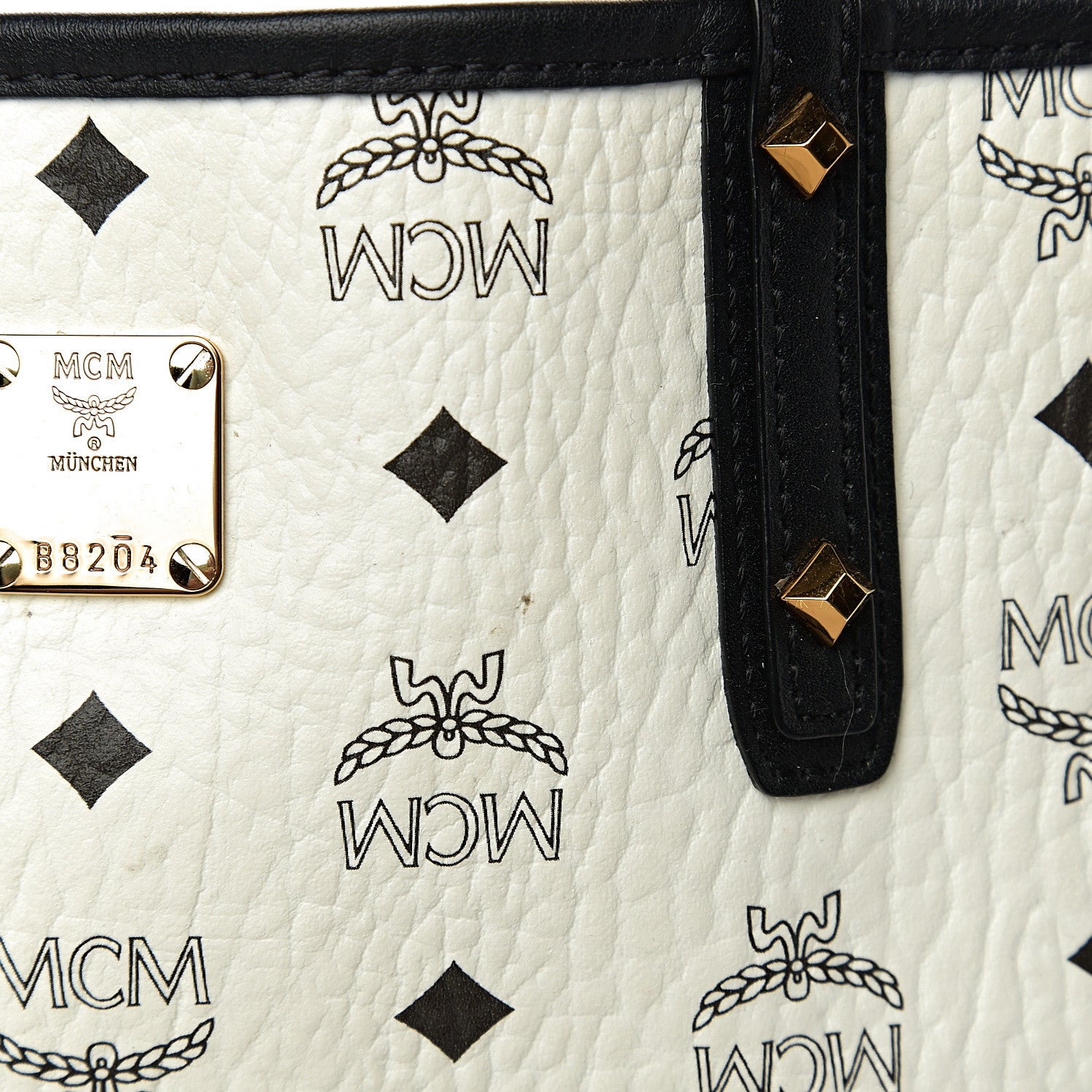 MCM Visetos Medium Project Reversible Shopper Tote White 12 of 19