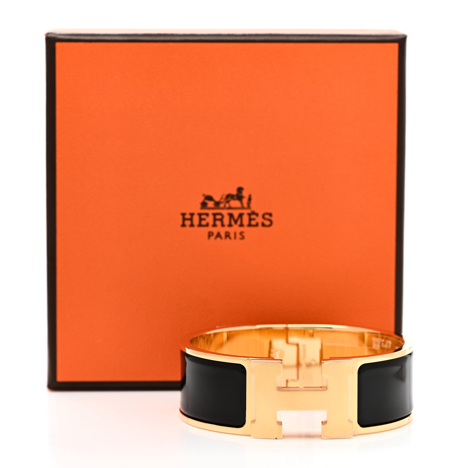Hermes Enamel Wide Clic Clac H Bracelet PM Black 5 of 5