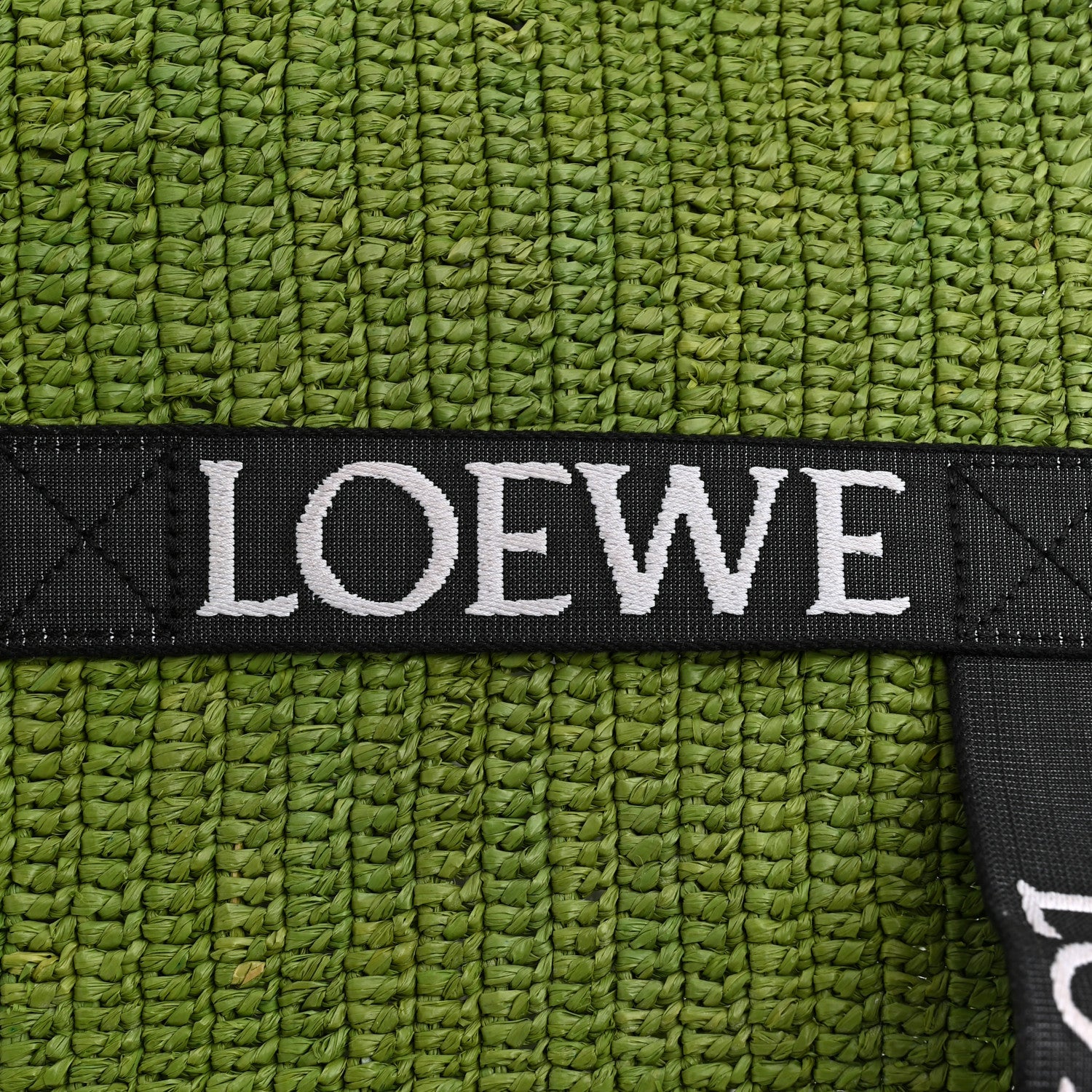 Loewe Raffia Paulas Ibiza Fold Shopper Tote Green 6 of 9