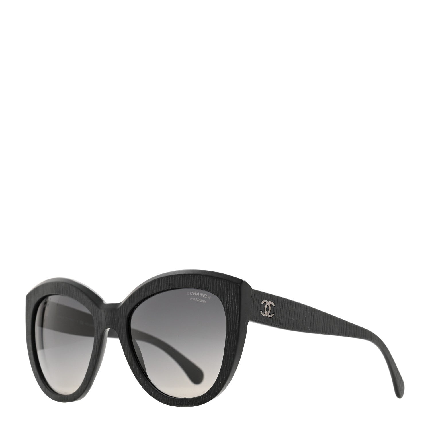 Chanel Tweed Effect CC Polarized Butterfly Signature Sunglasses 5332 Black 1 of 6