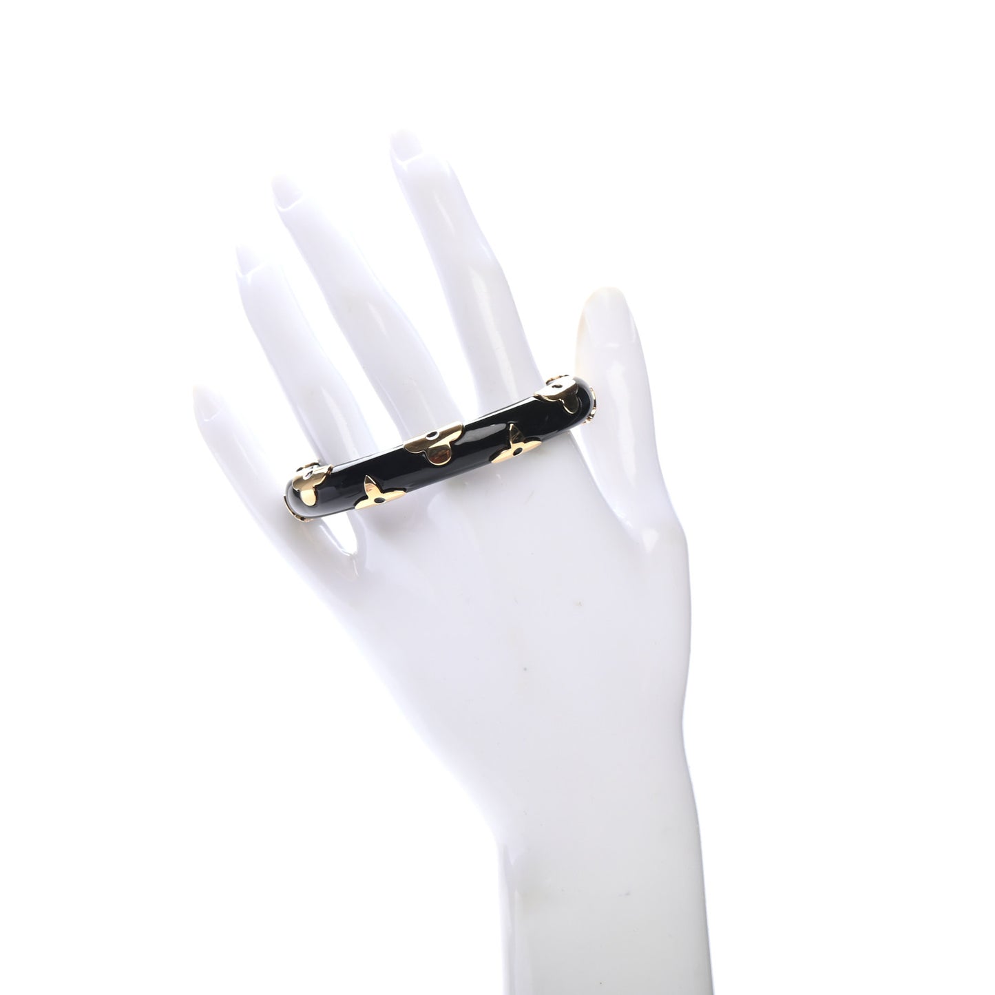 Resin Daily Monogram Bracelet M Black