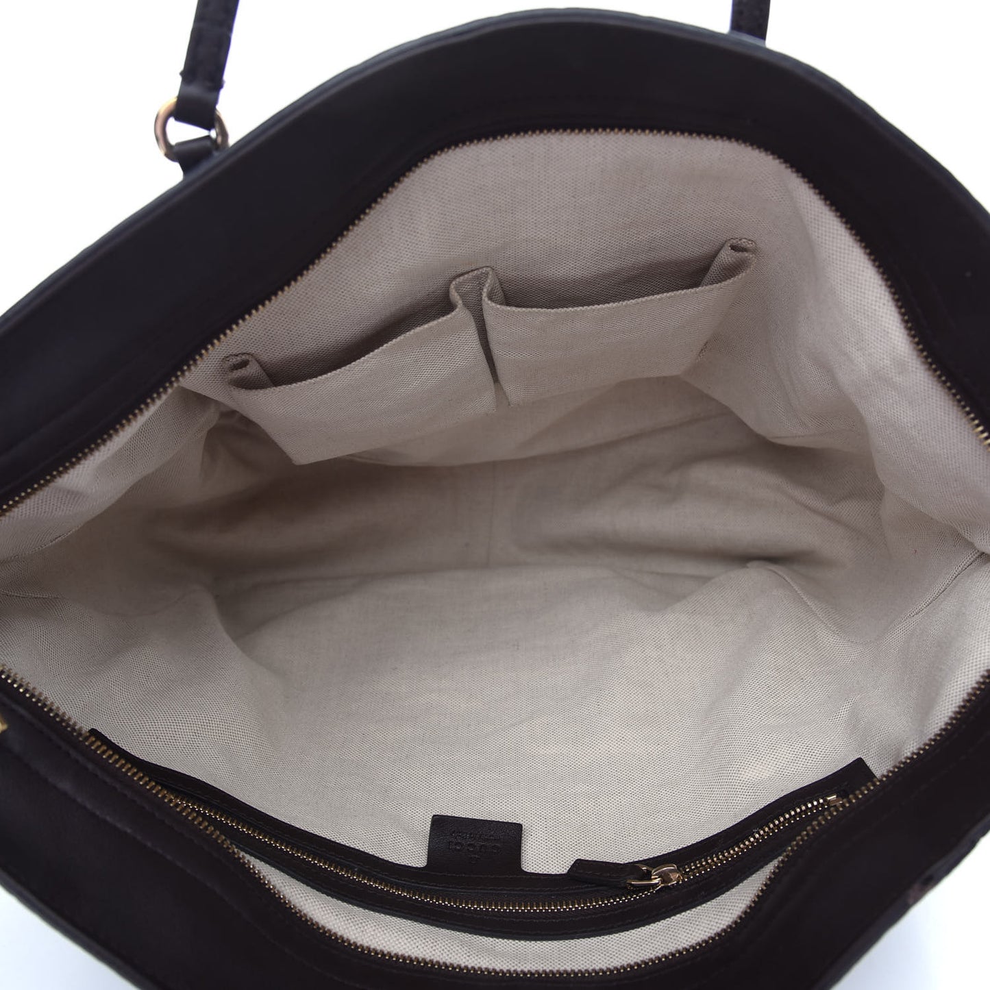 Guccissima Medium Bree Zippered Tote Chocolate