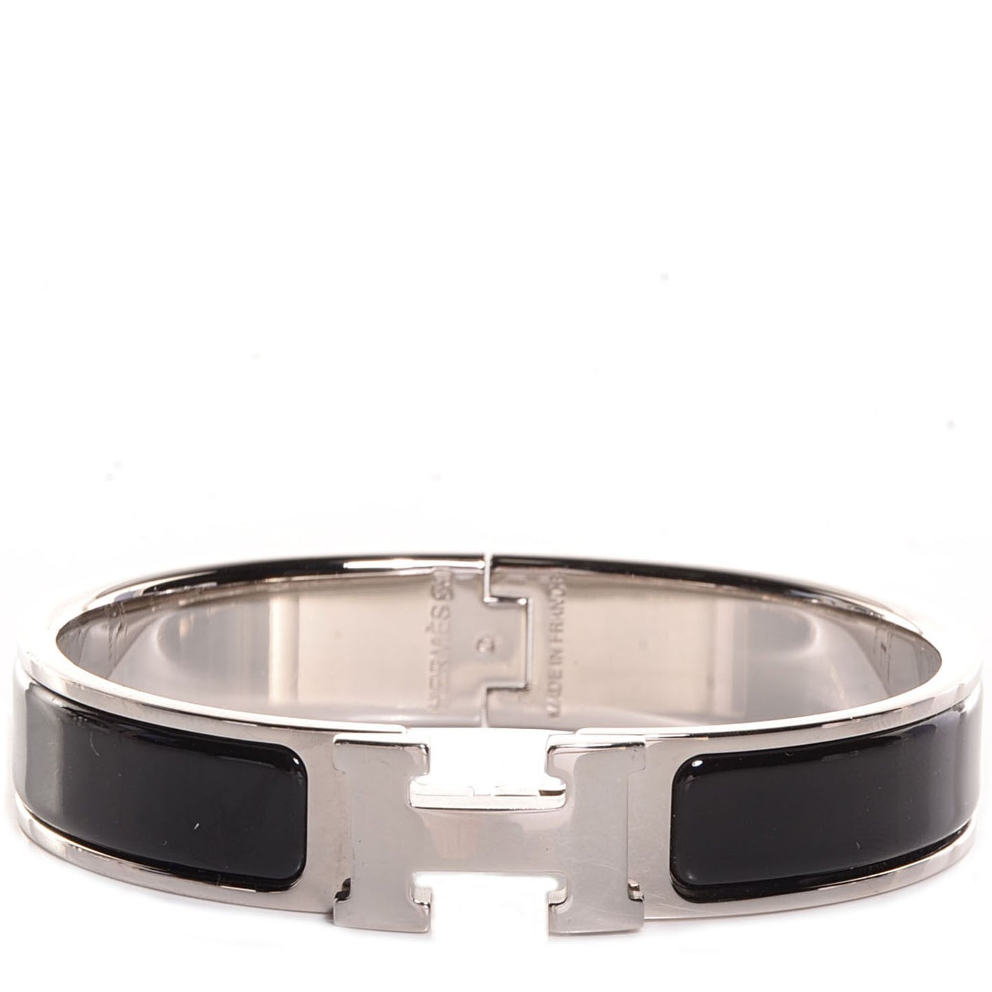Enamel Narrow Clic Clac H Bracelet PM Black