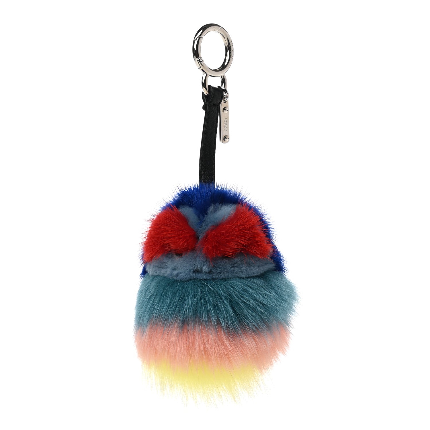 Fendi Mink Fox Fur Kid Monster Bag Bug Charm Blue Multicolor 1 of 5