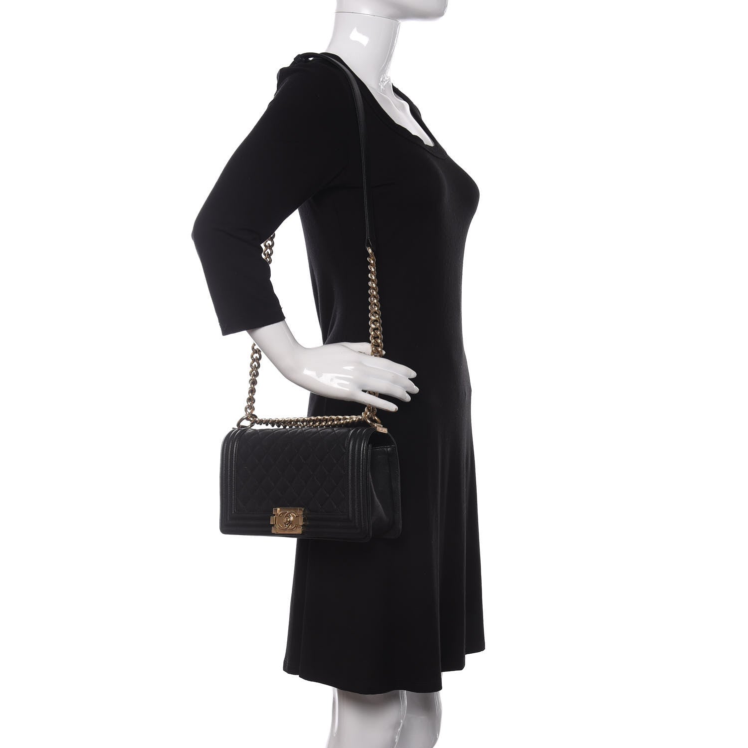 Chanel Caviar Quilted Medium Boy Flap Black 2 of 10