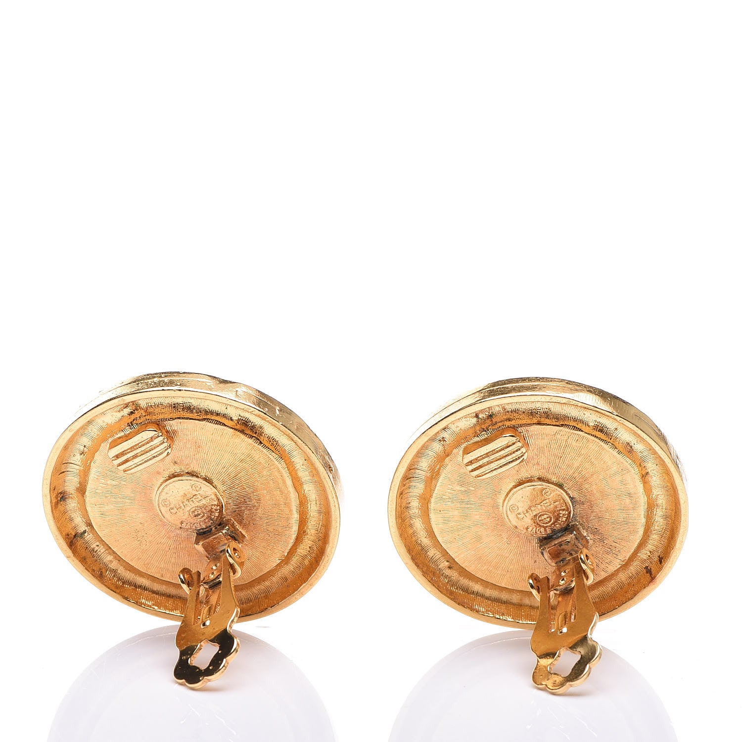 Chanel CC Clip On Earrings Gold 3 of 4