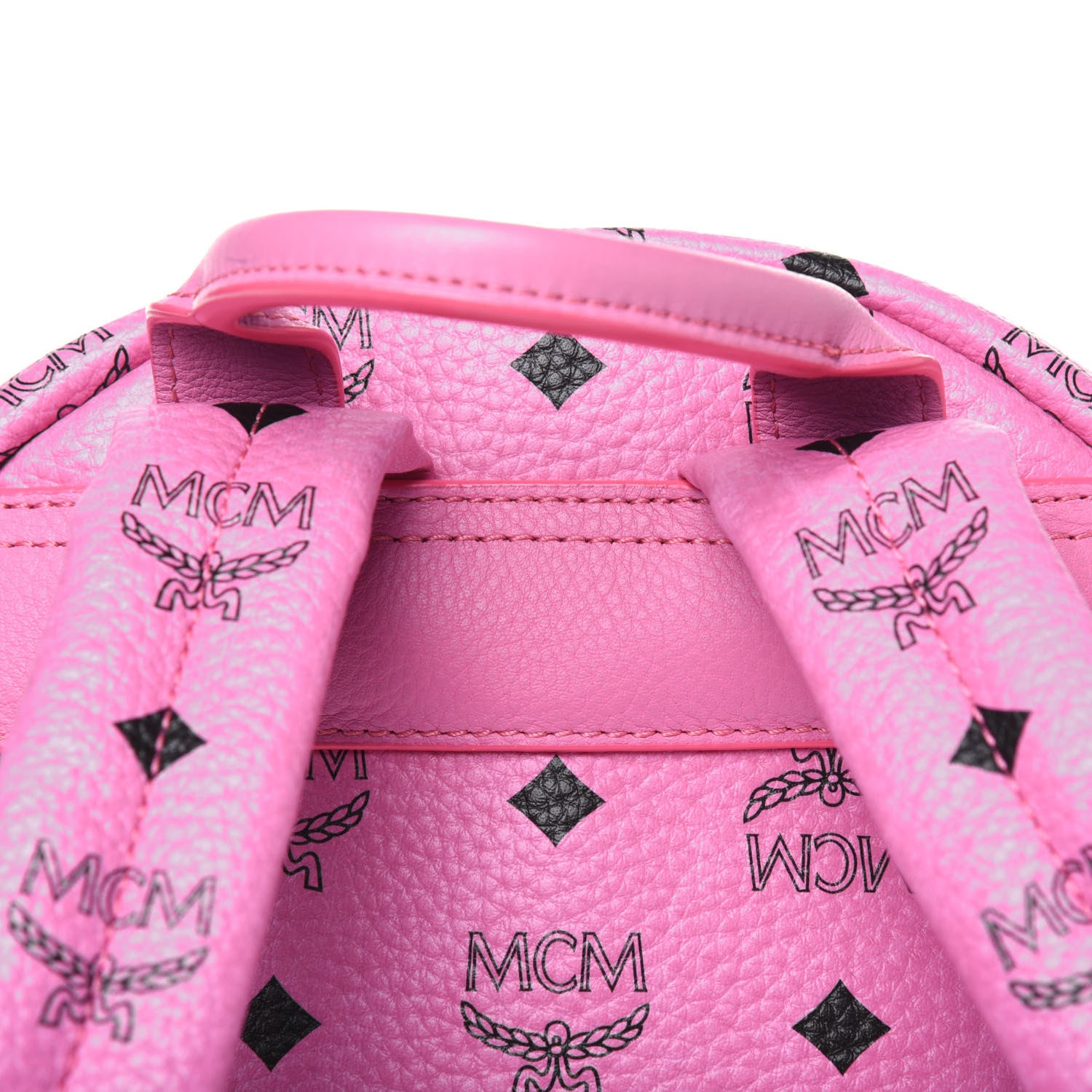 MCM Visetos Studded Small Stark M Backpack Pink 12 of 14