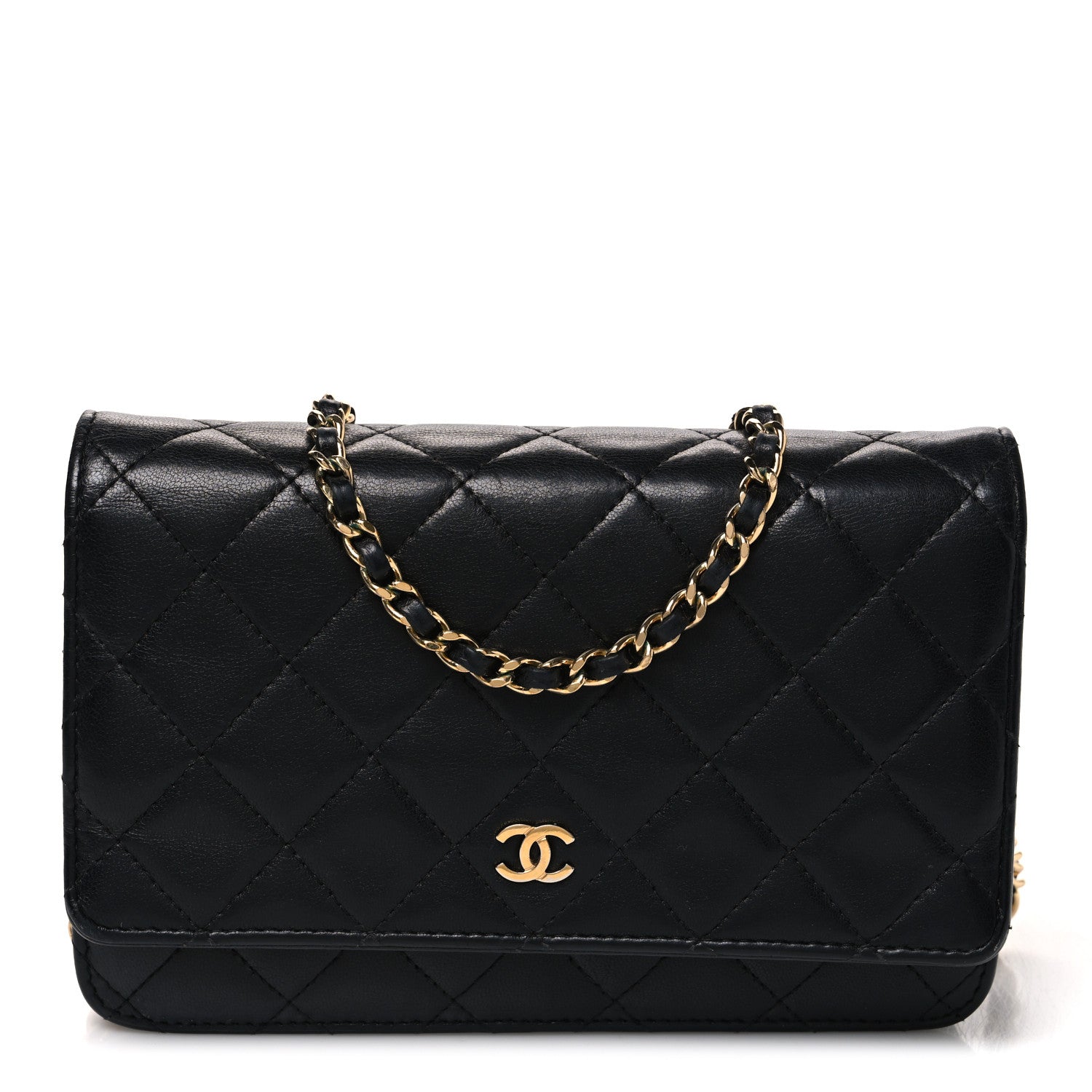 Chanel Lambskin Quilted Wallet On Chain WOC Black 1 of 11
