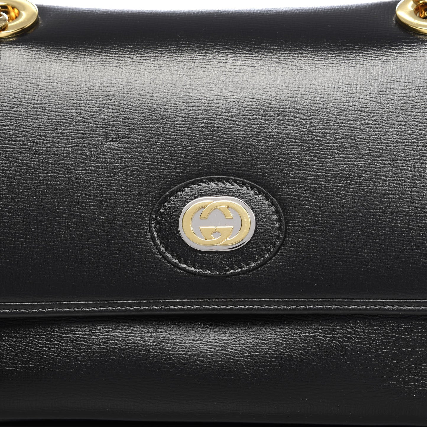 Azalea Calfskin Small Marina Chain Shoulder Bag Black
