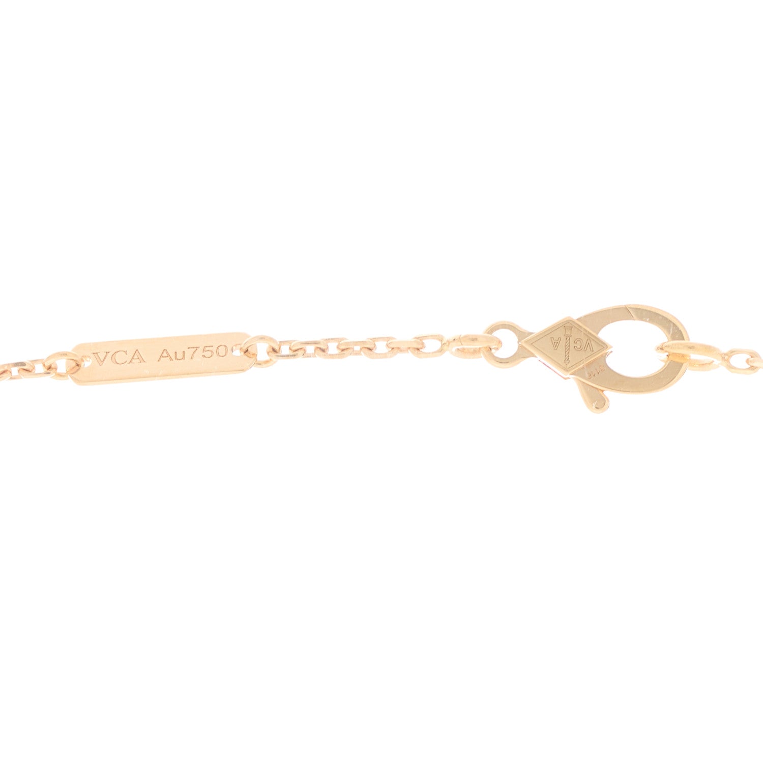 Van Cleef & Arpels 18K Rose Gold Gray Mother of Pearl Vintage Alhambra Pendant Necklace 4 of 6