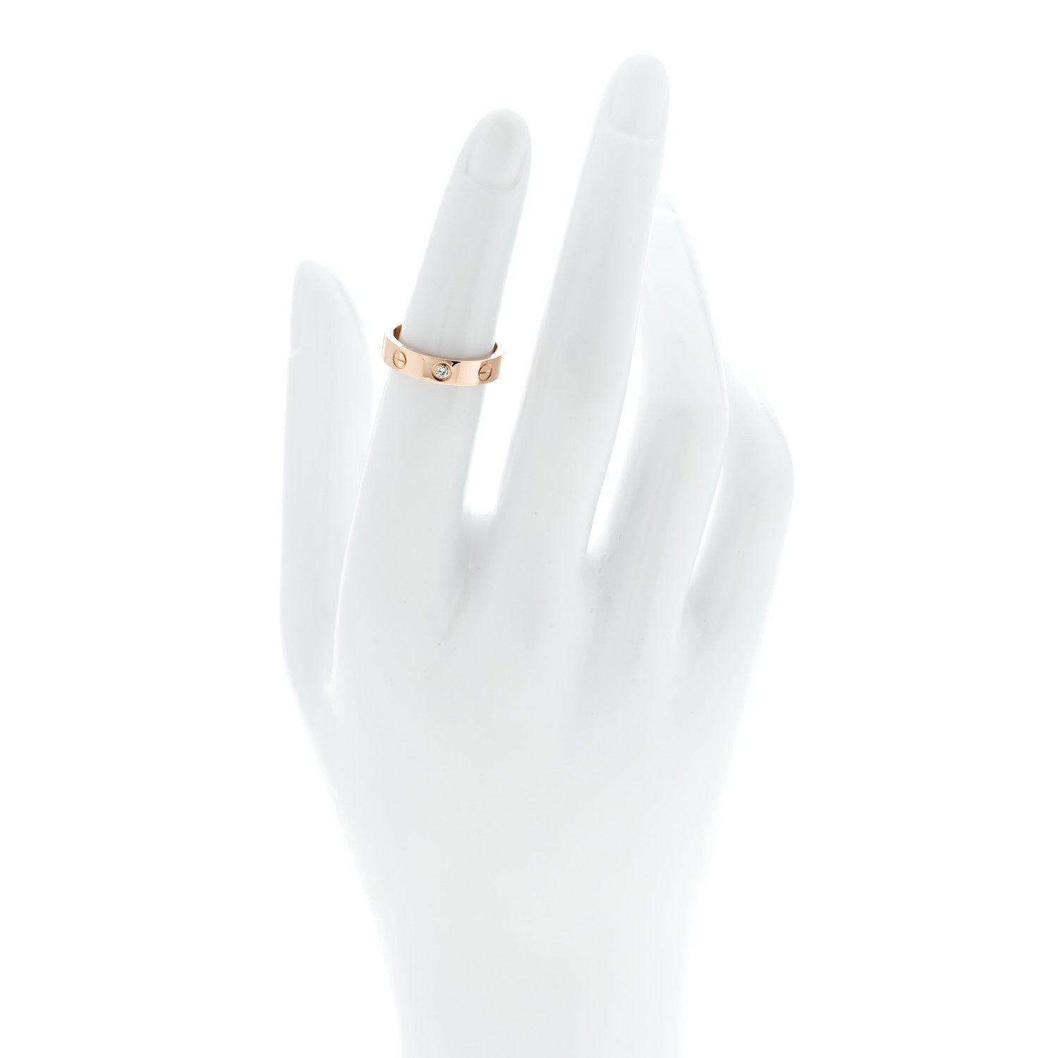 Cartier 18K Pink Gold Diamond 4mm LOVE Wedding Band Ring 49 5 2 of 6