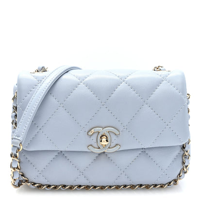 Chanel Lambskin Quilted Chain Around Flap Light Grey 1 of 11