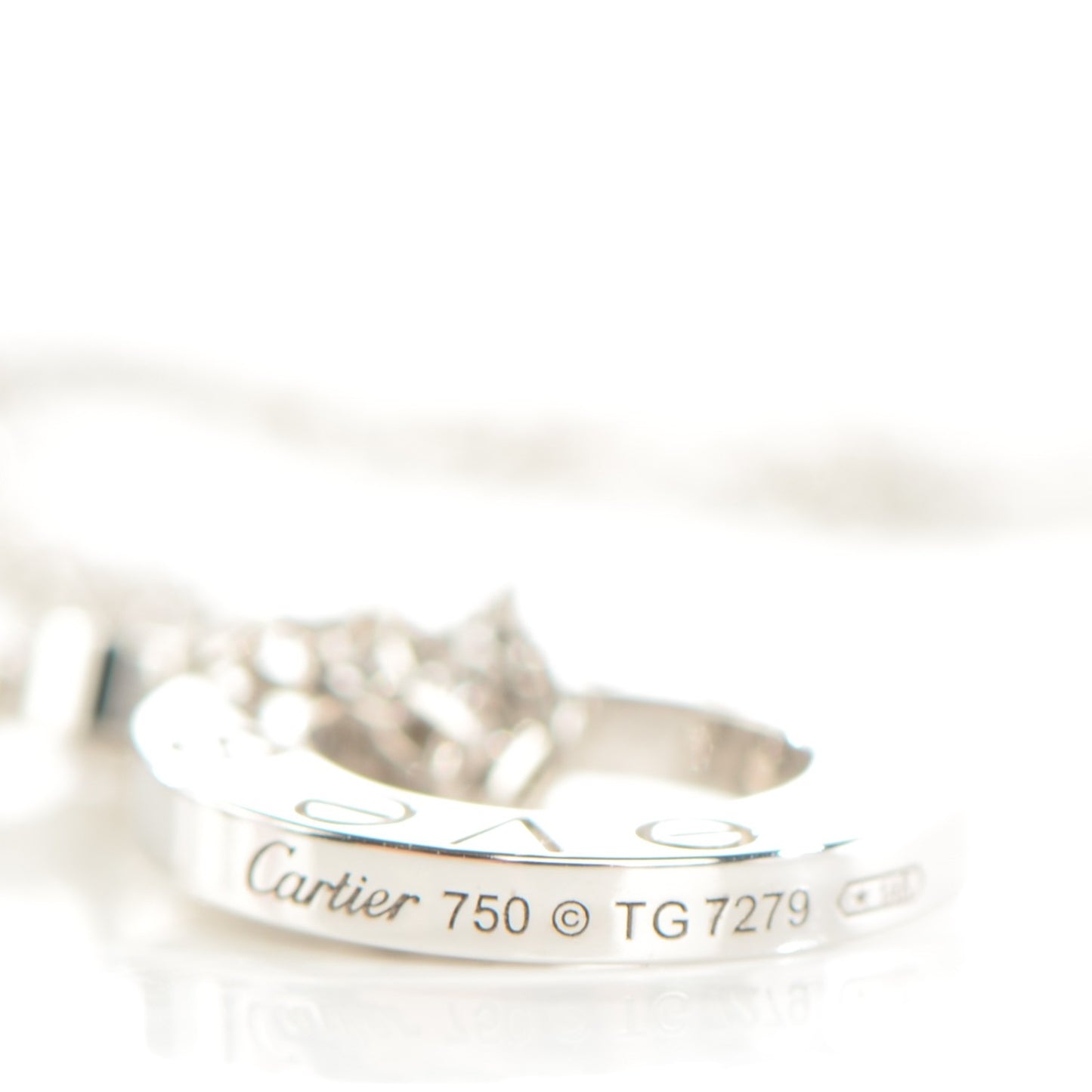 18K White Gold 2 Diamond LOVE Necklace