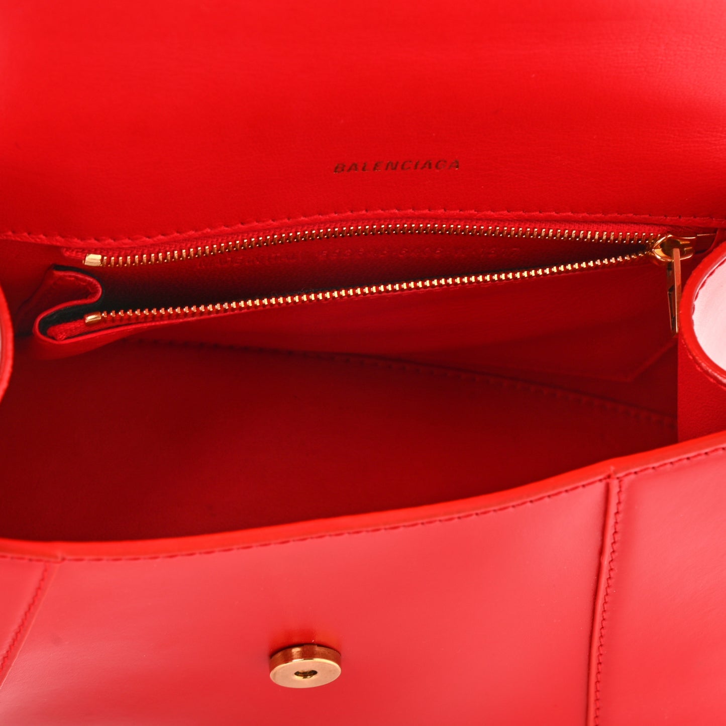 Shiny Box Calfskin Small Hourglass Top Handle Bag Bright Red