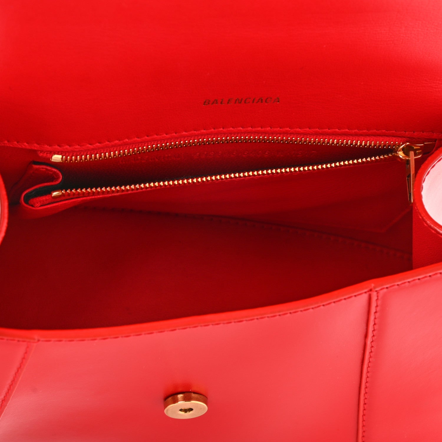 Balenciaga Shiny Box Calfskin Small Hourglass Top Handle Bag Bright Red 5 of 10