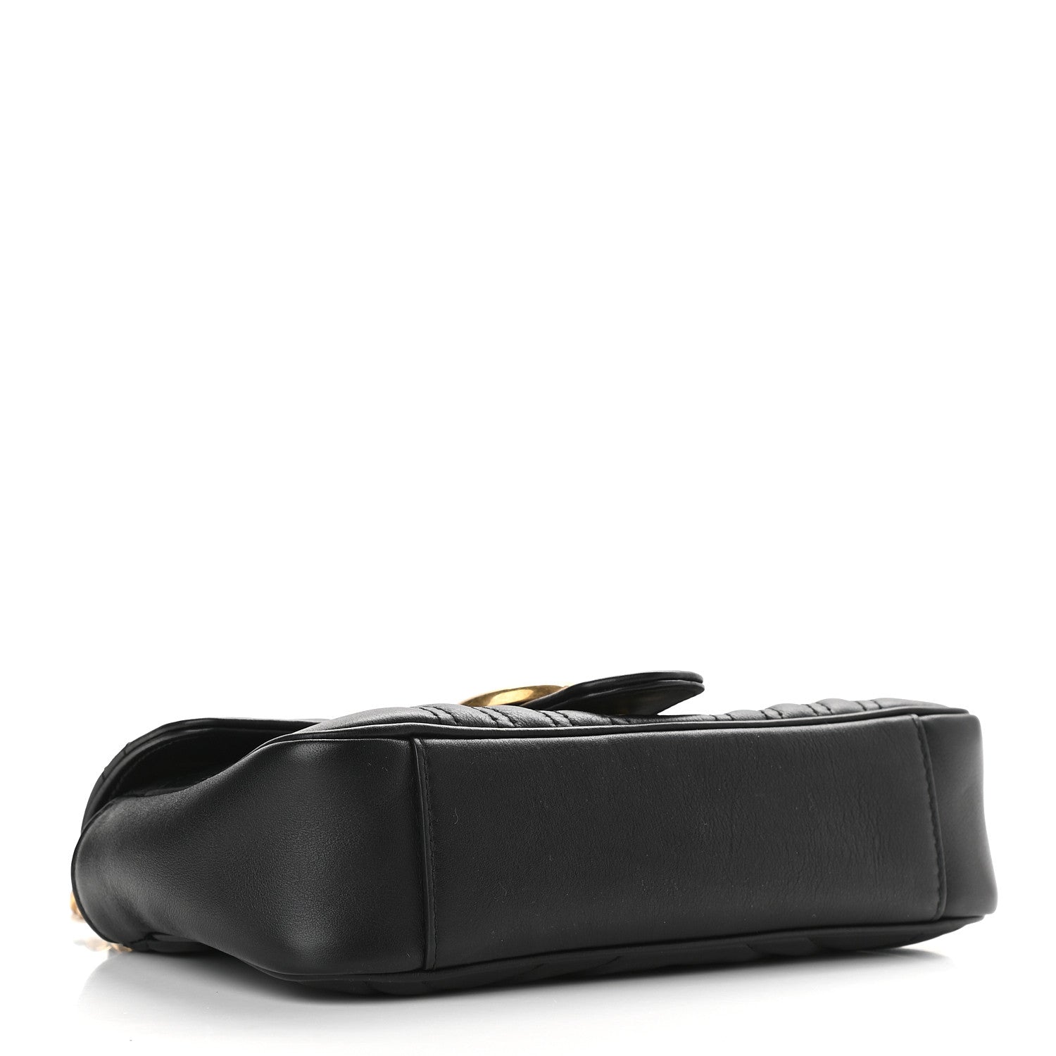 Gucci Calfskin Matelasse Mini GG Marmont Shoulder Bag Black 4 of 9