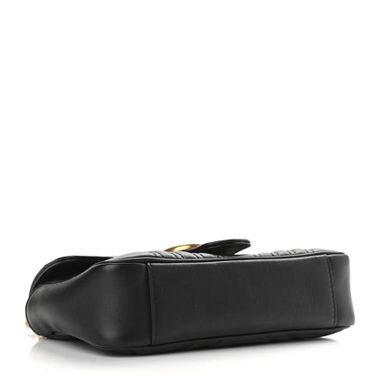 Gucci Calfskin Matelasse Mini GG Marmont Shoulder Bag Black 4 of 9