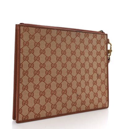 Gucci X MLB GG Monogram NY Yankees Zip Wristlet Pouch Beige Ruggine Ivory 3 of 10