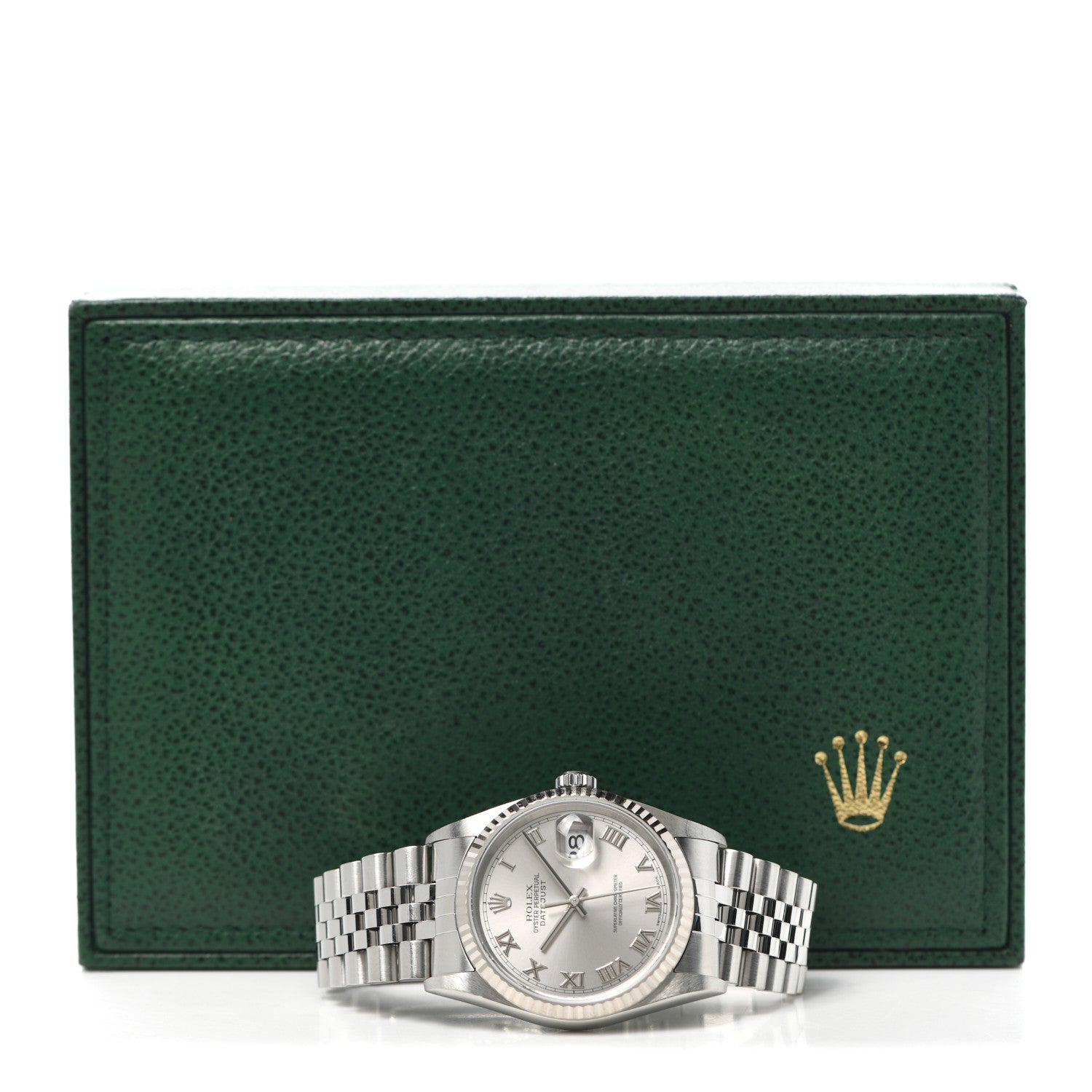 Rolex Stainless Steel 18K White Gold 36mm Oyster Perpetual Datejust Watch Silver Roman 16234 6 of 6