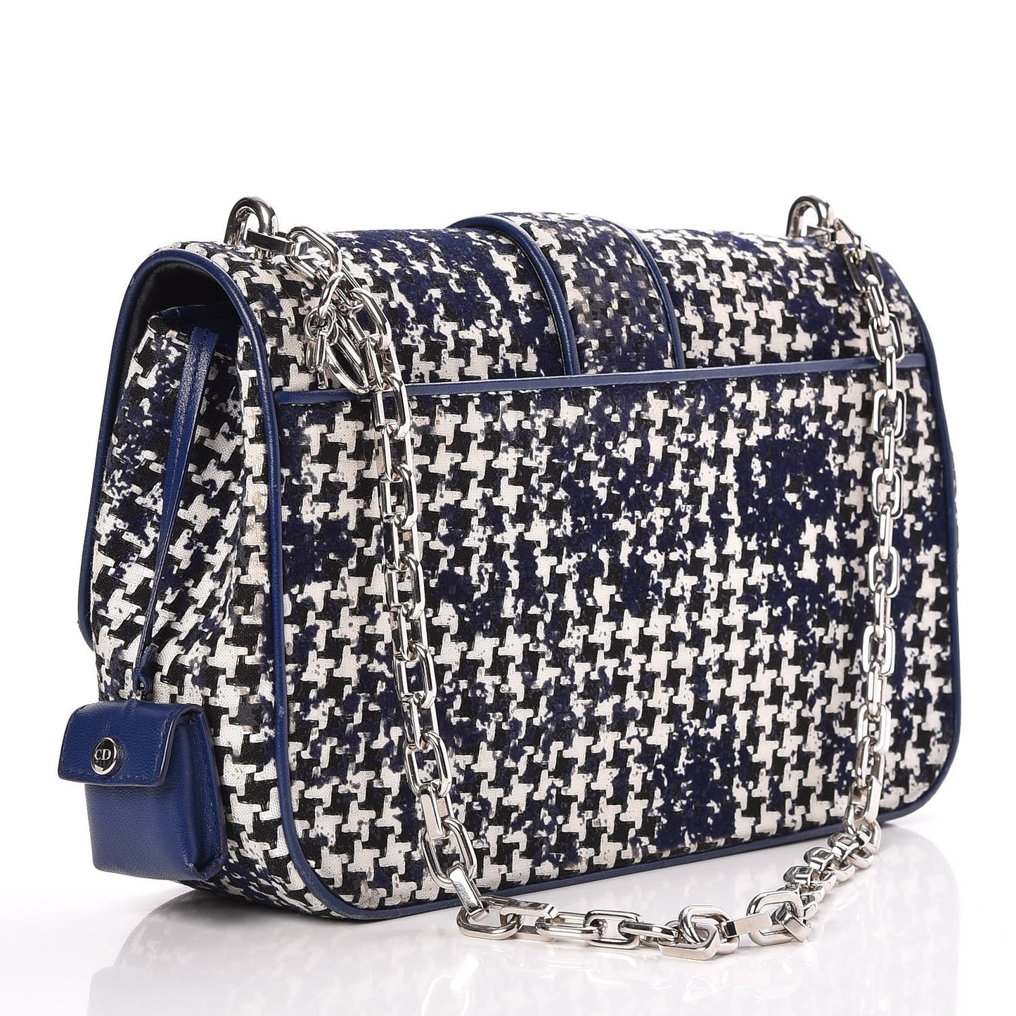 Tweed Medium Miss Dior Flap Black Blue