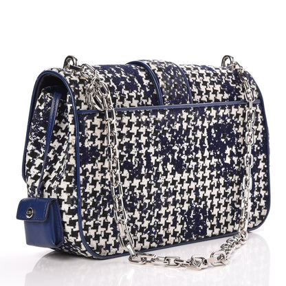 Christian Dior Tweed Medium Miss Dior Flap Black Blue 3 of 6