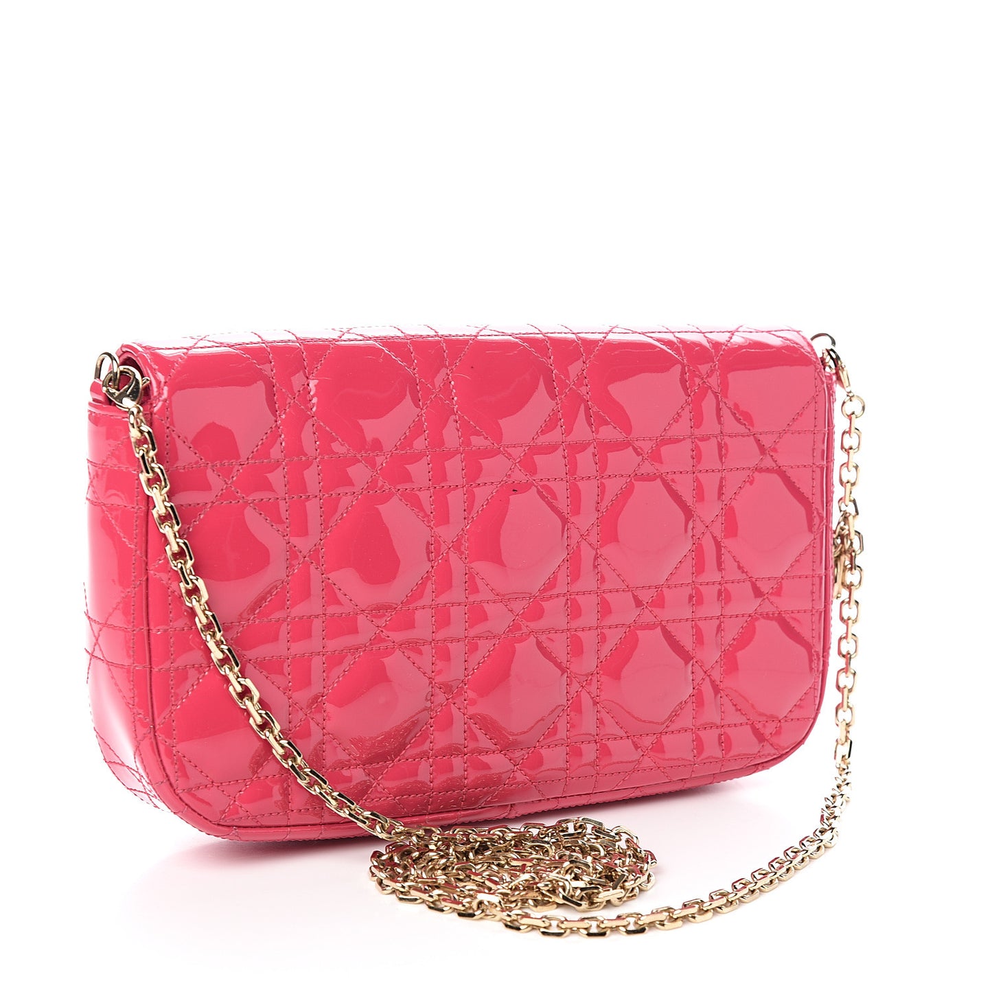 Patent Cannage Miss Dior Promenade Pouch Fuchsia