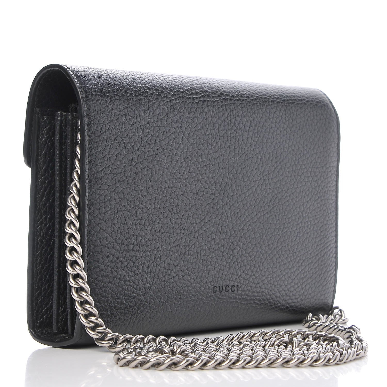Gucci Calfskin Mini Dionysus Chain Wallet Black 3 of 8