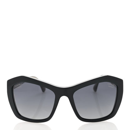 Chanel Acetate Lace Effect Sunglasses 5296 Black 2 of 8