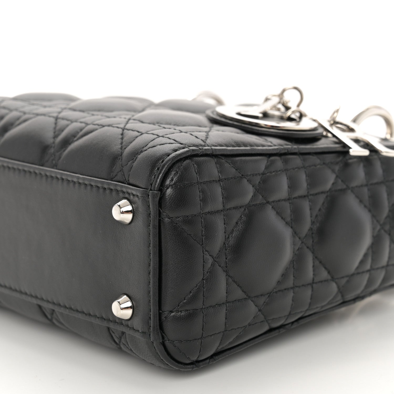 Christian Dior Lambskin Cannage Mini Lady Dior Black 9 of 11