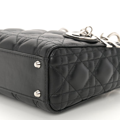 Christian Dior Lambskin Cannage Mini Lady Dior Black 9 of 11