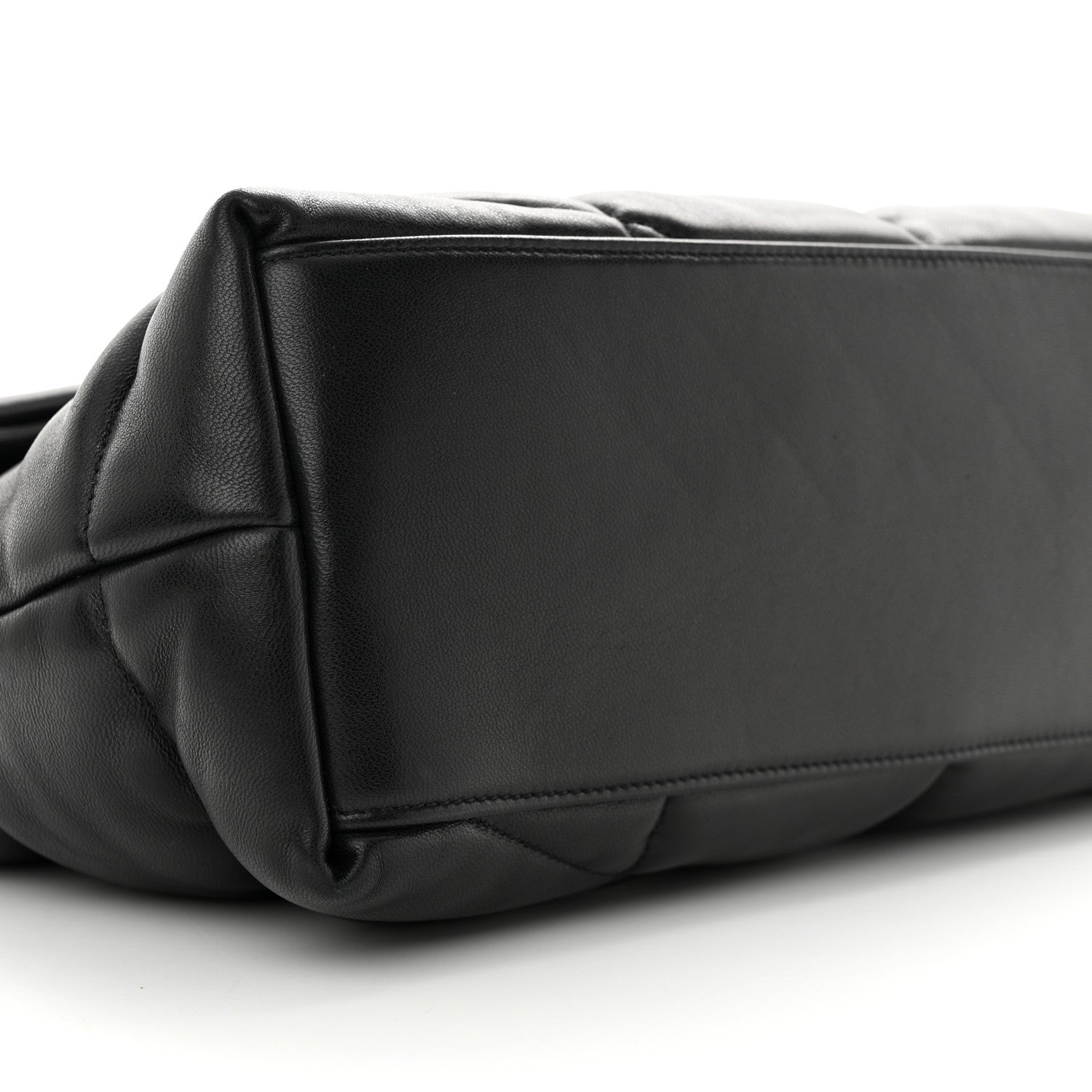 Saint Laurent Lambskin Quilted Medium Loulou Puffer Monogram Chain Satchel Black 9 of 10