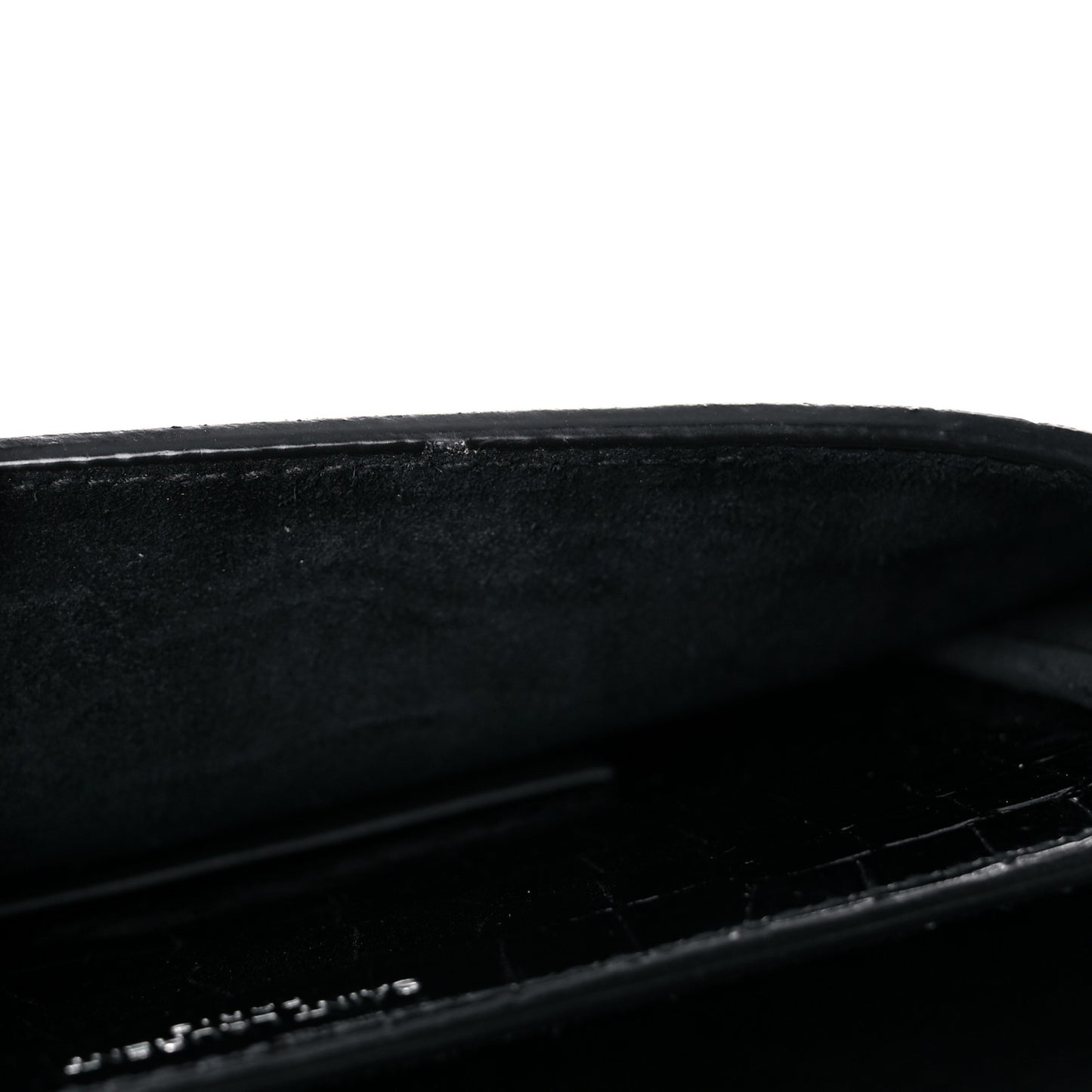 Calfskin Crocodile Embossed Medium Monogram Sunset Black